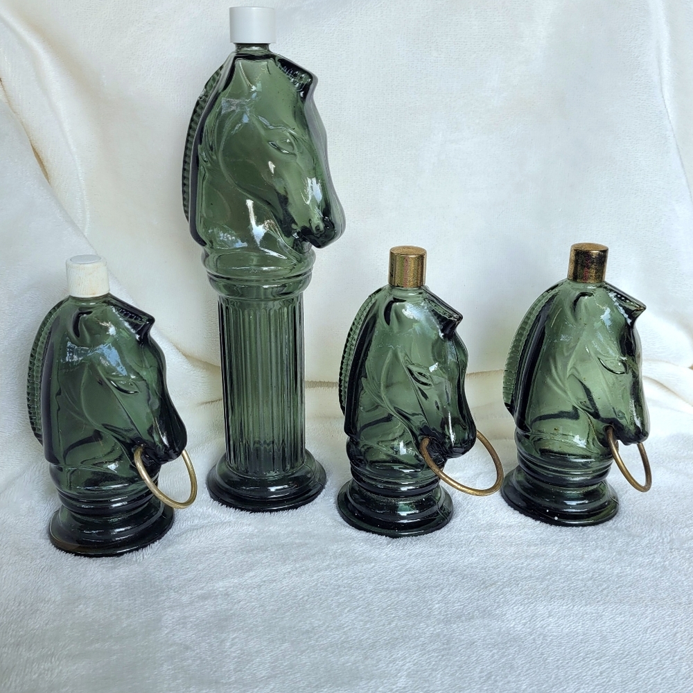 Vintage Avon Horse Chess Piece Cologne Bottles